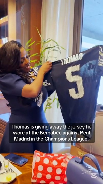 Thomas Party Gives His Jersey He Wore Against Real Madrid To Nana Aba Anamoah