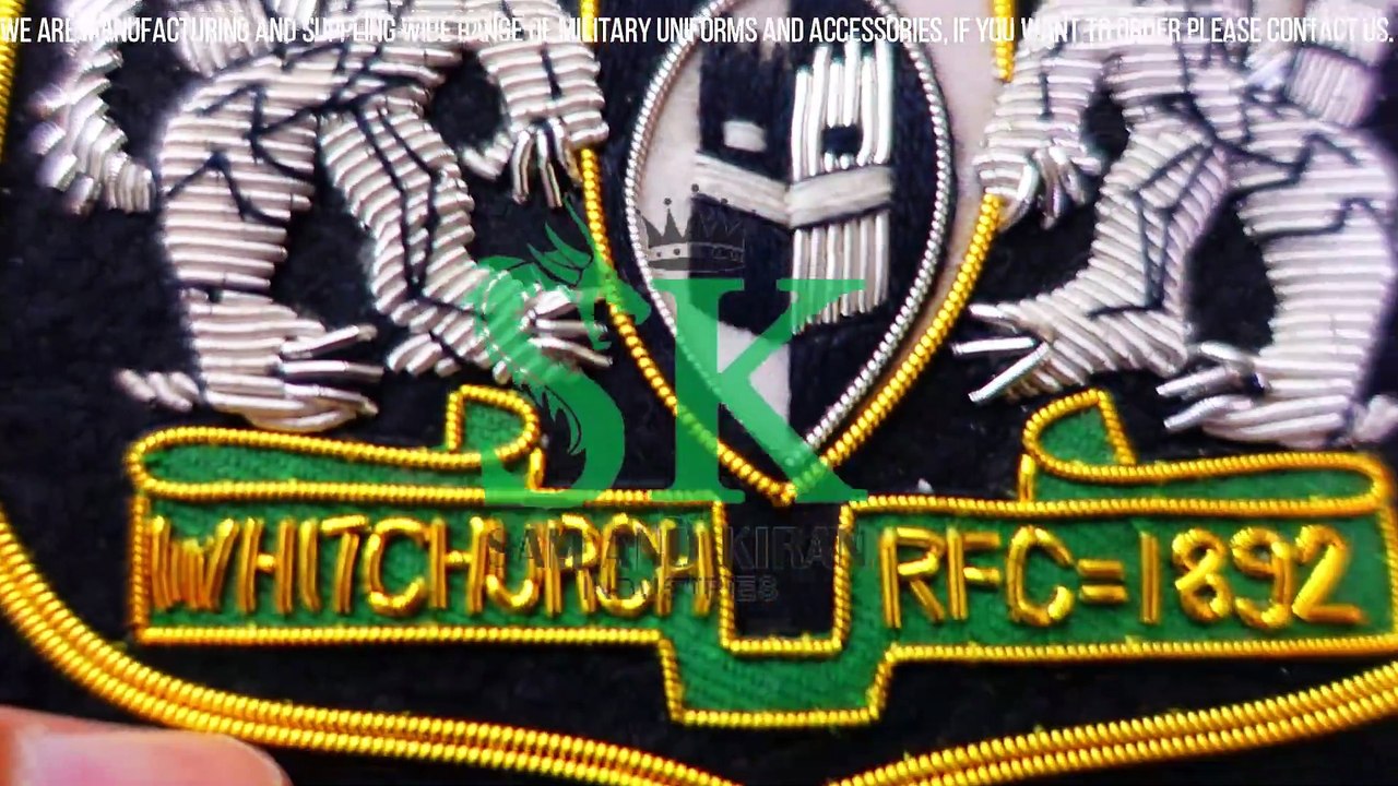 High Manufacture Fashion Bullion Wire Badges, Handmade Embroidered Blazer Badges