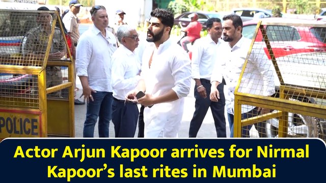 Actor Arjun Kapoor arrives for Nirmal Kapoor’s last rites in Mumbai