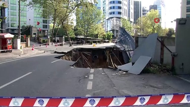 İstanbul Sarıyer'de yol çöktü! Eski Büyükdere Caddesi trafiğe kapatıldı