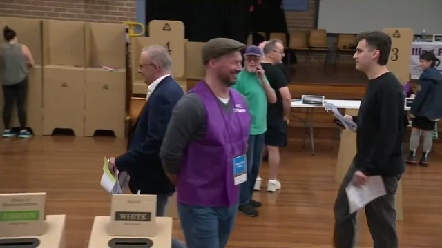 Australia's Prime Minister Albanese casts his vote in national election