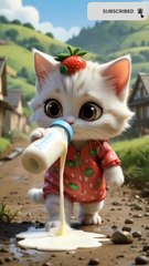 Beautiful Cat with Strawberry Themed Outfit
