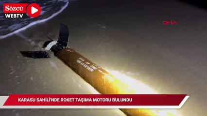 Karasu Sahili'nde roket taşıma motoru bulundu