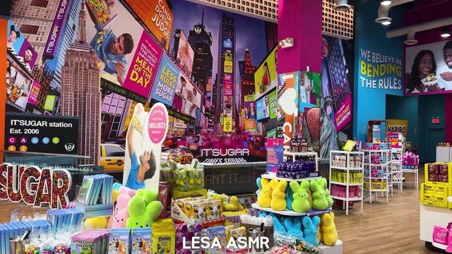 ASMR NEW YORK RAINBOW FOOD FROZEN WAX CANDY, PEEPS MARSHMALLOW, KOHAKUTO EATING SOUNDS MUKBANG 먹방