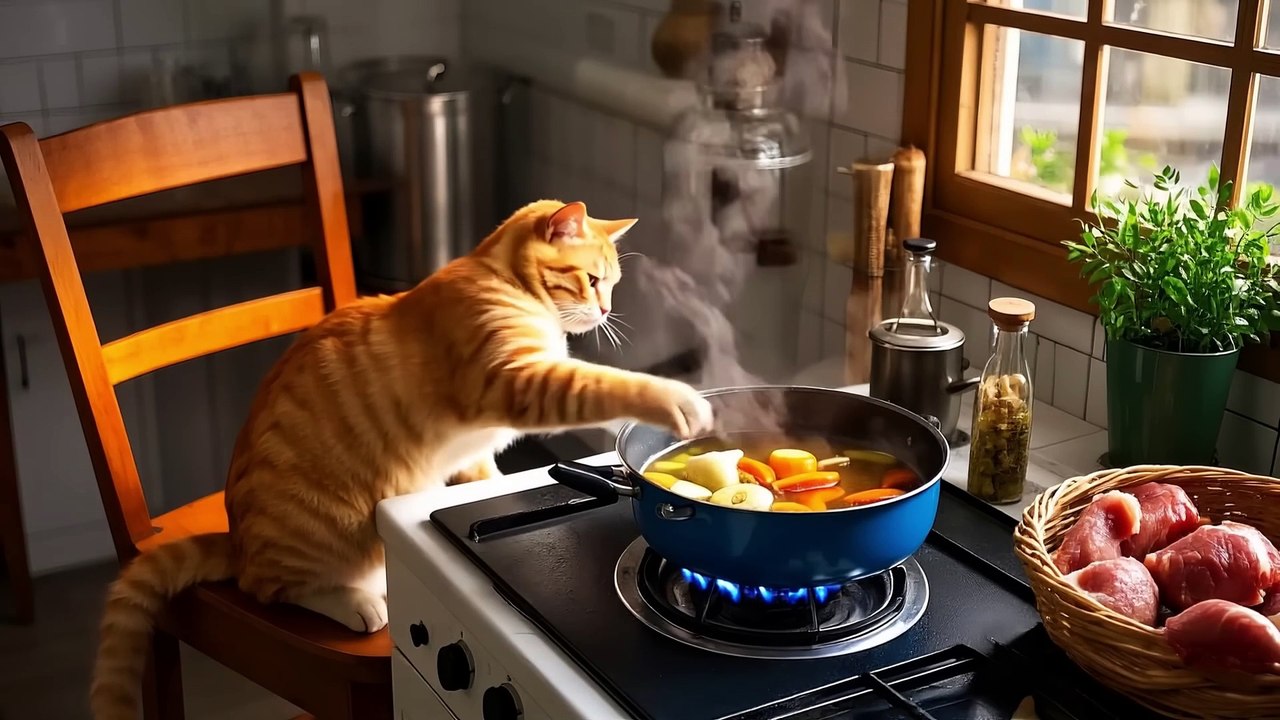 Kitten’s Bold Rescue: Treating a Polar Bear to a Grand Feast of Love