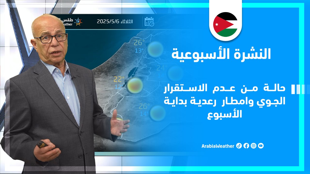 الأردن | حالة من عدم الاستقرار الجوي تؤثر على المملكة بداية الأسبوع!