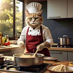 Cat cooked Noodles Funny