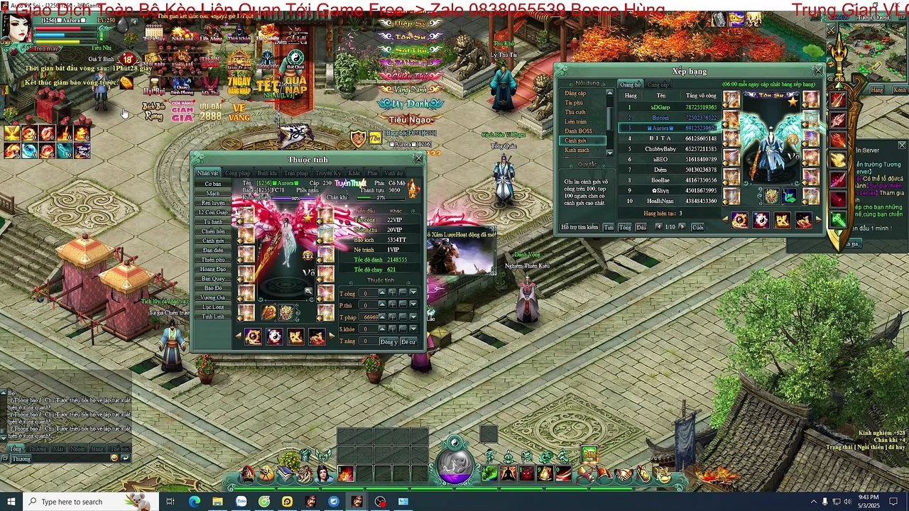 Sever 1243 MaiTrang Võ Lâm Chi Mộng Bay Ac