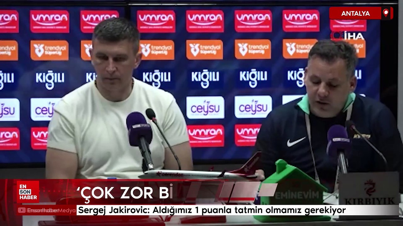 Sergej Jakirovic: Aldığımız 1 puanla tatmin olmamız gerekiyor