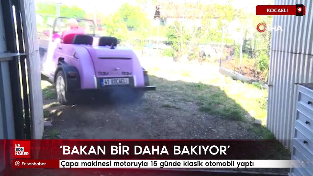 Kocaeli'de çapa makinesi motoruyla 15 günde klasik otomobil yaptı