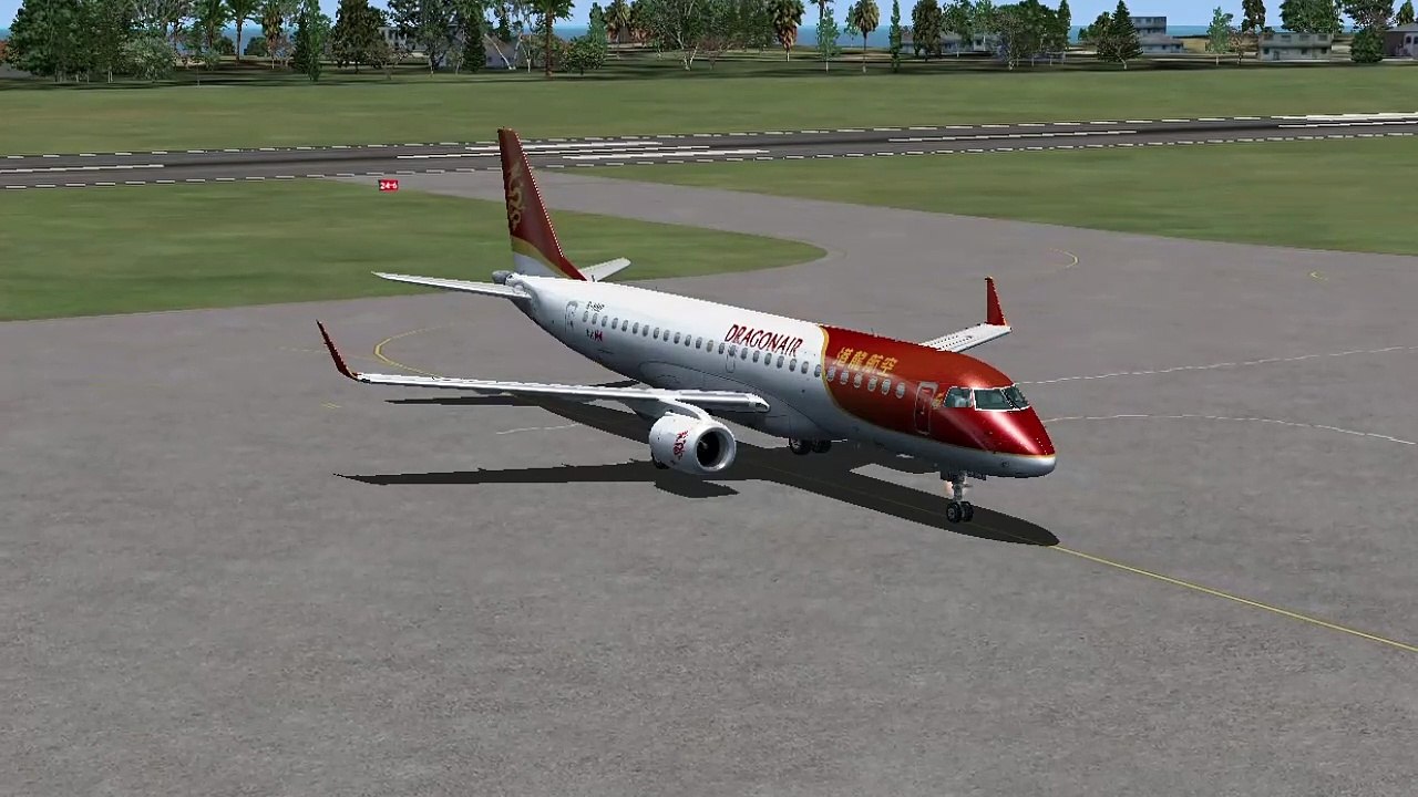 FSX Steam in Embraer E190 | DragonAir Airline for Airport Gbessia