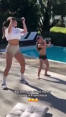 Video: Camila Homs entrenó con su hija de seis años y es viral en las redes