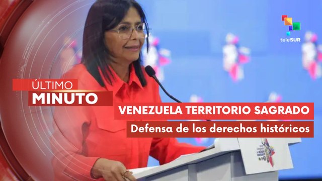 Vicepresidenta de Venezuela ofrece declaraciones sobre disputa territorial