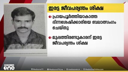 പ്രായപൂർത്തിയാകാത്ത ഭിന്നശേക്ഷിക്കാരിയായ പെൺകുട്ടിയെ ബലാത്സംഗം ചെയ്ത കേസിൽ 32കാരന് ഇരട്ട ജീവപര്യന്തം