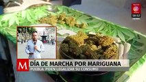 En Puebla, jóvenes se manifiestan para exigir legalización de la mariguana