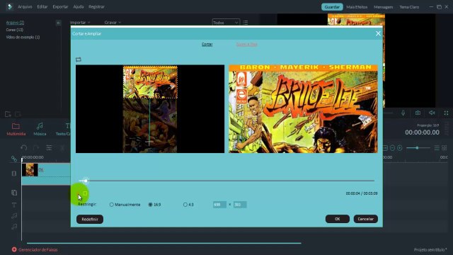 Como Movimentar Página de HQ Na Vertical Com o Wondershare Filmora 7.8.9