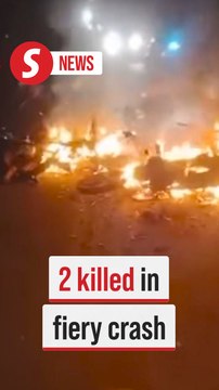 Two motorcyclists killed in fiery crash