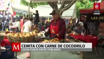 Increíble platillo en Puebla: así se ve la semita con carne de cocodrilo