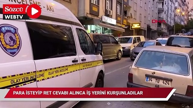 Telefonla tehdit edip para istediler, ret cevabı alınca iş yerini kurşunladılar