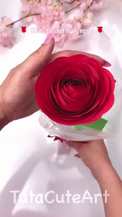 DIY easy paper rose 🌹 subscribe if you like it