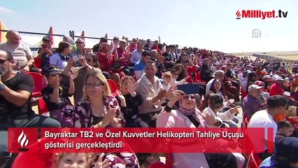 Bayraktar TB2 ve Özel Kuvvetler Helikopterinin Tahliye Uçuşu gösterisi