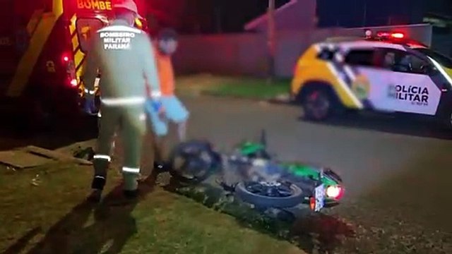 Jovem paraguaio fica ferido ao cair de moto no Pioneiros Catarinenses