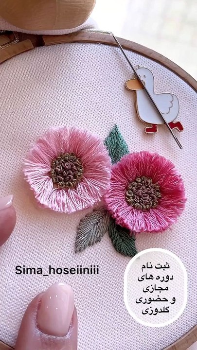 Sewing Embossed Flowers via: @sima_hoseiiniiiWatch how these beautiful embossed flowers are sewn step by step! This quick tutorial shows the process of adding texture and elegance to your fabric with simple stitching techniques.