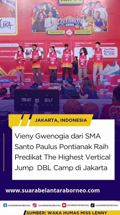 Vieny Gwenogia dari SMA Santo Paulus Pontianak Raih Predikat The Highest Vertical Jump DBL Camp di Jakarta
