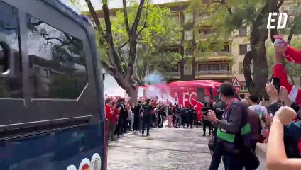 Los Biris reciben al Sevilla antes de la final frente al Leganés