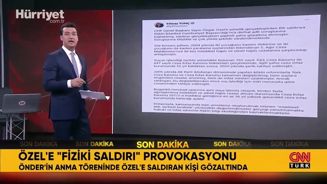 Adalet Bakanı Yılmaz Tunç'tan Özgür Özel'e saldıran kişi hakkında açıklama