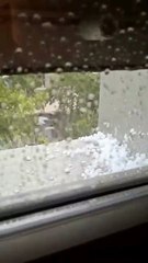 Espectacular granizada en Pamplona y su comarca