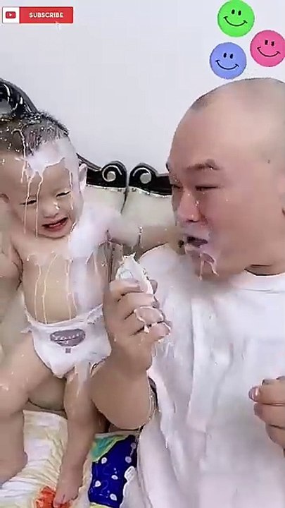 A father having fun 🤣with his baby 🥛__ #funny#baby#shorts