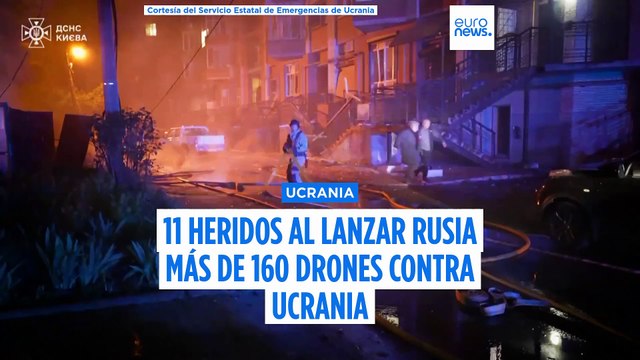 Rusia lanza ataque masivo con drones sobre Ucrania dejando 11 heridos e incendios a su paso