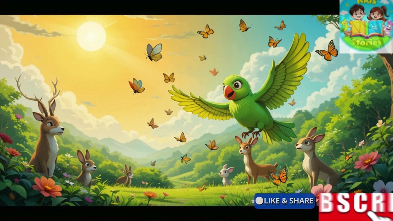 "Green Parrot Aur Waqt Ki Ahmiyat 🕒 | Urdu Moral Story for Kids | Time Management Cartoon | "