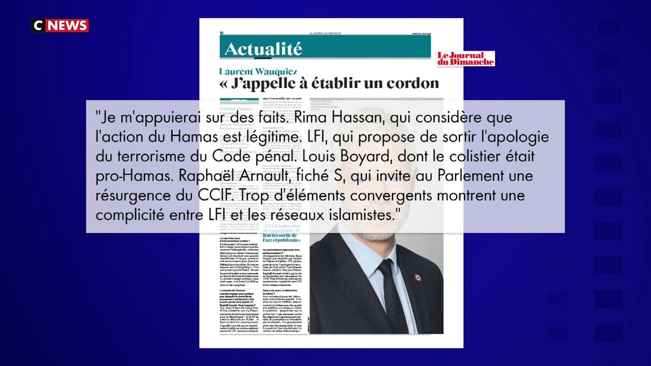 «Je n'ai aucun respect pour Jean-Luc Mélenchon» : Laurent Wauquiez appelle à établir un «cordon sanitaire» autour de LFI
