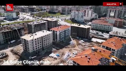 Malatya'da deprem konutlarının yapımı sürüyor