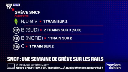 TER, RER, TGV... Quelles sont les prévisions de trafic ce lundi, premier jour de grève à la SNCF?