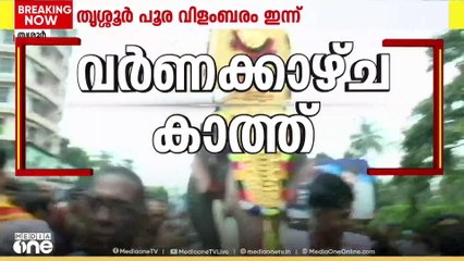 വർണക്കാഴ്ചകൾ കാണാൻ കാത്ത് പൂരപ്രേമികൾ; തൃശ്ശൂരിൽ ഇന്ന് പൂരവിളംബരം