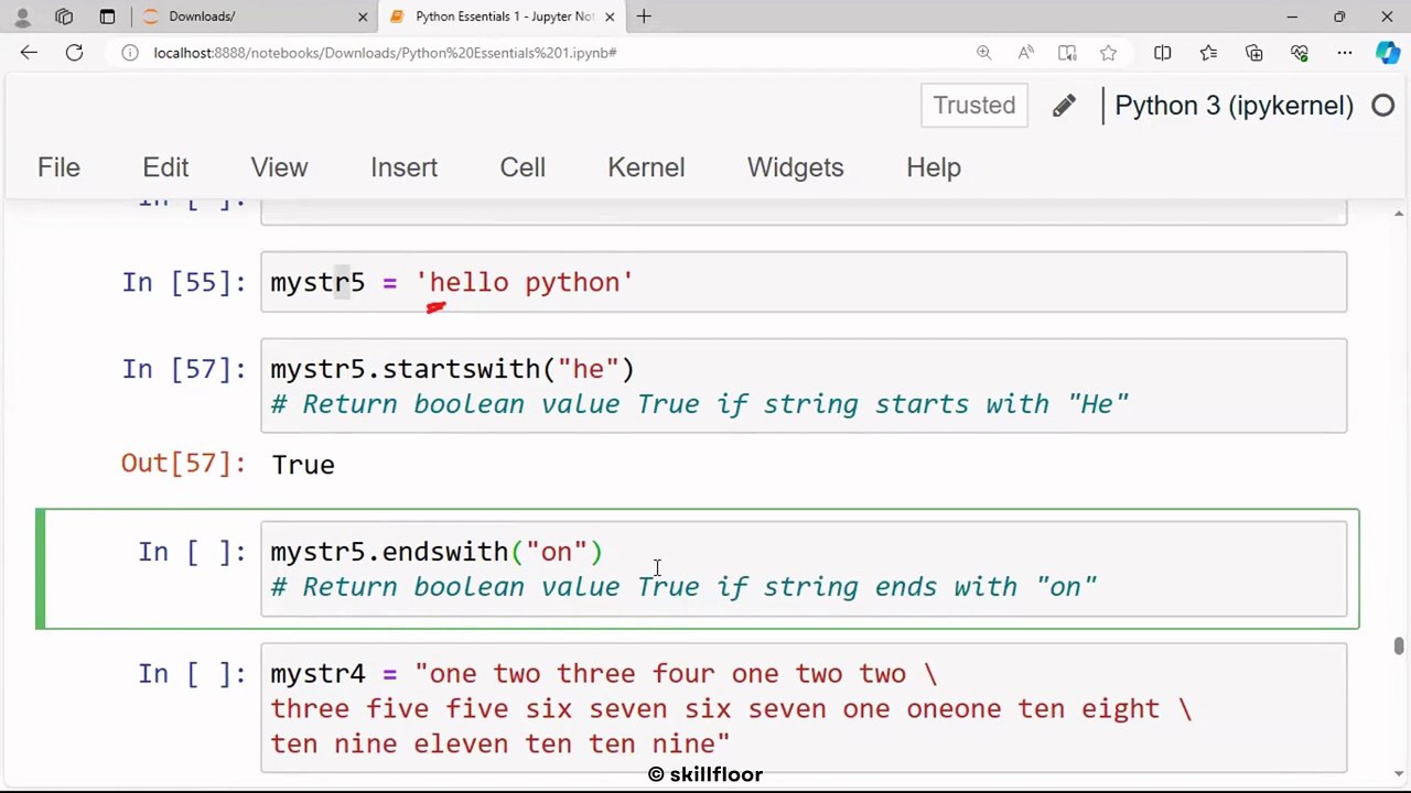 String Object Basics & Inbuilt Methods Part 3 | Python Courses in Kannada (ಕನ್ನಡ) | Skillfloor