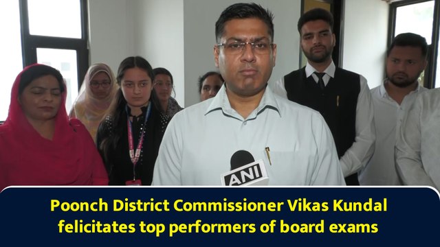 Poonch District Commissioner Vikas Kundal felicitates top performers of board exams