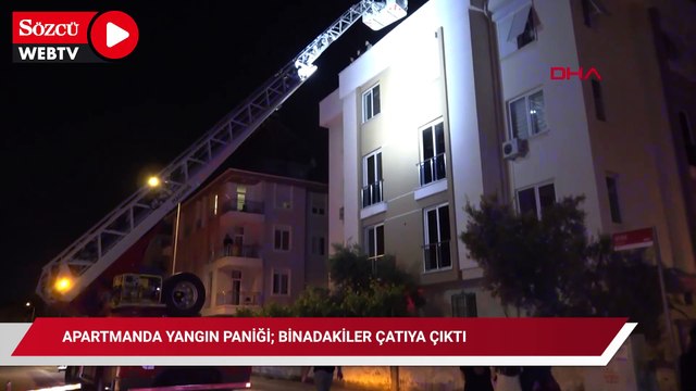 Apartmanda yangın paniği; binadakiler çatıya çıktı