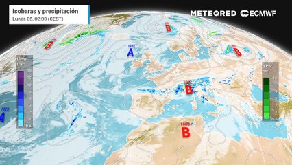 Predicción de la presión en superficie y precipitación para los próximos días