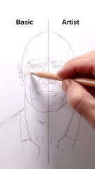 Draw The Rock_ Basic vs Artist _art _drawing _shorts _therock _dwaynejohnson _howtodraw _easydraw