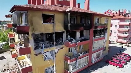 Konya'daki doğalgaz patlamasının bıraktığı hasar ortaya çıktı: Apartman top mermisiyle vurulmuş gibi!