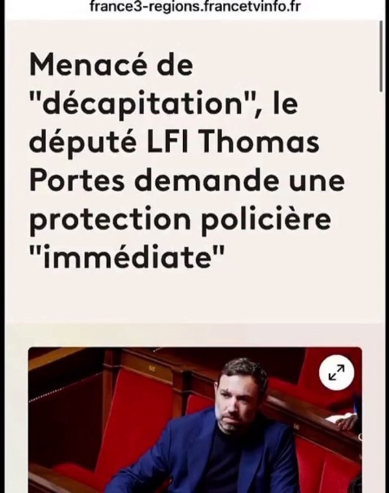 Le député du Rassemblement National Matthieu Valet, ancien policier, ironise sur le LFI Thomas Portes qui demande une protection policière après avoir clamé haut et fort que "En France, la police tue"