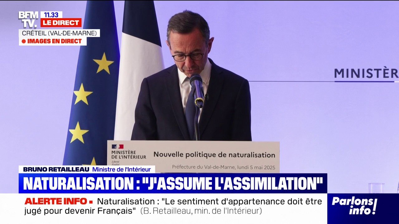 Naturalisation: "Le premier critère, c'est le respect de nos lois", affirme Bruno Retailleau