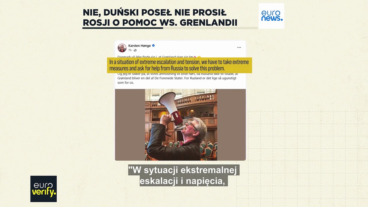 Nie, duński polityk nie prosił Rosji o pomoc w utrzymaniu Grenlandii