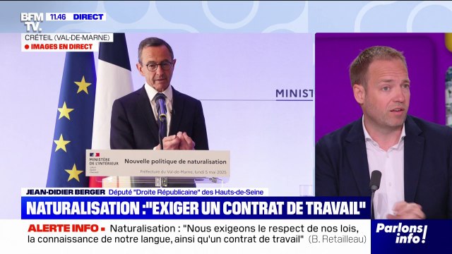 Naturalisation: Bruno Retailleau, aujourd'hui, n'a pas les mains libres , déclare Jean-Didier Berger (député Droite Républicaine )
