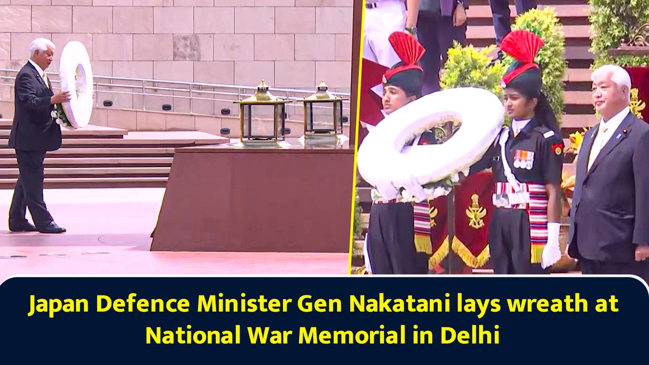 Japan Defence Minister Gen Nakatani lays wreath at National War Memorial in Delhi