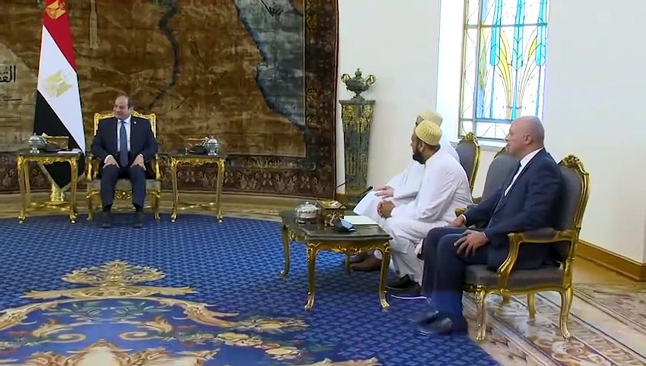 الرئيس السيسى يستقبل سلطان طائفة البهرة بالهند وأبنائه